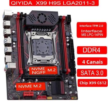 Imagem de Placa-Mãe X99 QIYIDA X99 TPM 2.0 LGA 2011 3 NVME NGFF M.2 4 Canais DDR