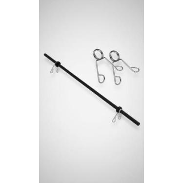 Imagem de Barra Musculação Body Pump 120cm Preta c/ Presilhas - Congratulations 