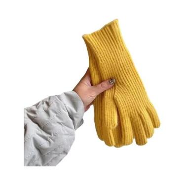 Imagem de Luvas Femininas De Inverno Com Tela Sensível Ao Toque, Dedos Completos