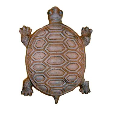 Imagem de Conjunto de 6 pedras de tartaruga com acabamento de ferrugem de ferro fundido