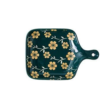 Imagem de Pratos de cozinha de cerâmica GUIPAIHAI com alça única tigela de sala de sobremesa panela de bolo de café da manhã (Cor: A)