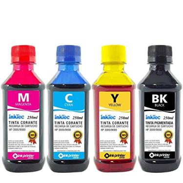 Imagem de Tinta Inktec para Recarga de Cartucho de Impressora Hp (4x250ml)