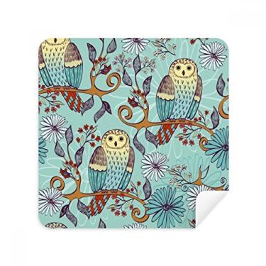 Imagem de Blue Flower Owl Protect Animal Pet Lover óculos, tecido de camurça, pacote com 2