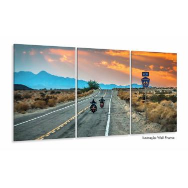 Imagem de Quadro Estrada Rota 66 Paisagem Sala Em Tecido 3 Peças 125x6