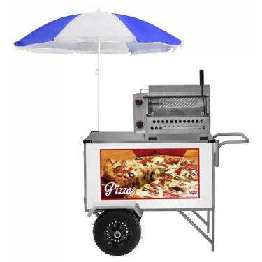 Imagem de Carrinho de Pizza e Mini Pizza Cefaz Branco Rodas Pneumáticas BL30P/GS