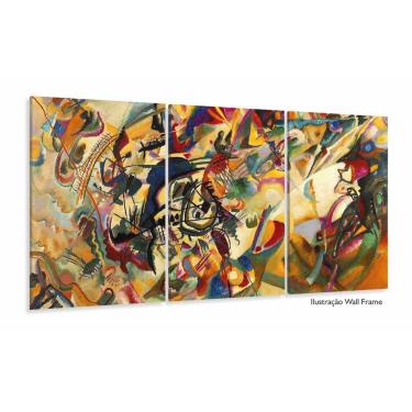 Imagem de Quadro Decorativo 120x60 Sala Arte Pintura Rústica Colorida