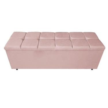 Imagem de Calçadeira Estofada Manchester 140 Cm Casal Suede Rosê