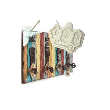 Imagem de Molde De Silicone Fechadura, Chave, Resina, Confeitaria, Biscuit Molds Planet