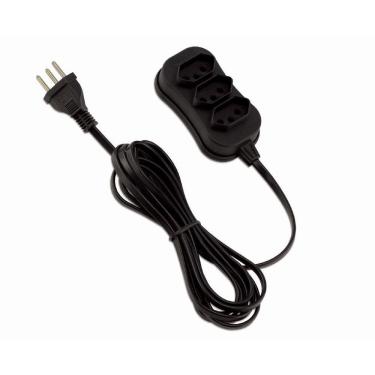 Imagem de Extensao 3 Tomadas Slim Tripolar  Preto 10,0m Force Line