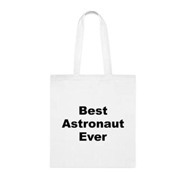 Imagem de Bolsa tote de astronauta, a melhor bolsa de astronauta, presente de astronauta, presente para astronauta, bolsa de ombro astronauta, bolsas reutilizáveis de astronauta, ideia de de Natal, Branco