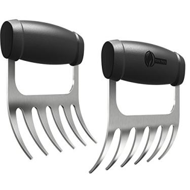 Imagem de (Metal Claws) - Meat Claws - STAINLESS STEEL PULLED PORK SHREDDERS - BBQ Forks for Shredding Handling & Carving Food from Grill Smoker or Crock Pot - Metal Barbecue Slow Cooker Handler Accessories by Cave Tools