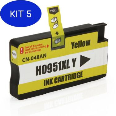 Imagem de Kit 5 Cartucho De Tinta Compatível 951Xl Amarelo Officejet