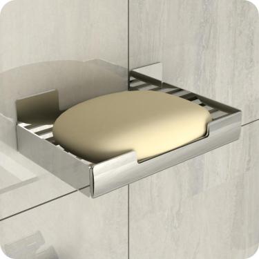 Imagem de Porta Sabonete Saboneteira Inox Ventosa Autocolante ELG