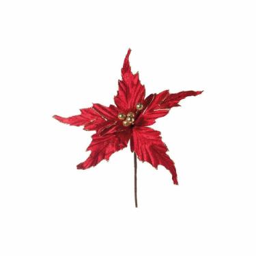 Imagem de Flor De Natal Poinsetia Em Veludo 1un 30x25x25cm 1361055