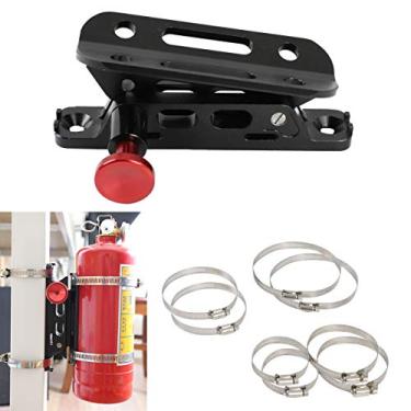 Imagem de Aufer suporte de alumínio de liberação rápida ajustável com barra de rolo para Extintor de Fogo para Jeep Wrangler UTV Polaris RZR Ranger Camper Van com pilha (suporte de 1 a 10 libras extinisers), 8 braçadeiras de montagem