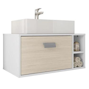 Imagem de Gabinete Suspenso Àrmario Banheiro Branco Towel Caemmun