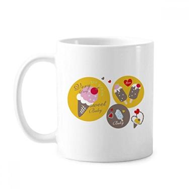 Imagem de Caneca de cerâmica para café de porcelana de cerâmica picolé de coração cereja