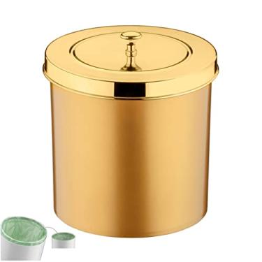 Imagem de Lixeira 5 Litros Tampa Cesto De Lixo Dourado Para Banheiro Pia Cozinha- 552DD Future - Dourado