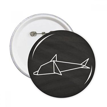 Imagem de Broche redondo de origami abstrato com formato geométrico de golfinho de origami e emblema, acessório para decoração 5