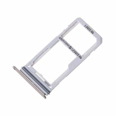 Imagem de Slot para suporte de bandeja de cartão SIM, 1,5 × 3,2 cm de metal portátil para cartão SIM duplo + suporte micro SD para Samsung
