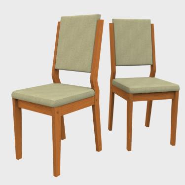 Imagem de Conjunto Com 2 Cadeiras Estofadas Carol Cor Ype Animalle Marfim New Ceval