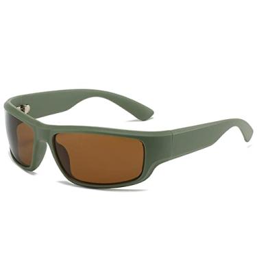 Imagem de Óculos de sol vintage para mulheres Óculos de sol quadrado bege gradiente Homens Hip Hop Driving Eyewear Tons femininos, chá verde, tamanho único