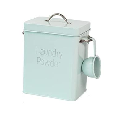 Imagem de 6.5L Detergente para Lavanderia Recipiente de Armazenamento de Pó de Lavagem Lata de Armazenamento de de Lata Dispensador de Detergente, Verde