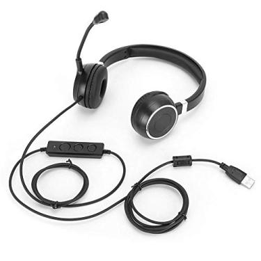 Imagem de Fone de ouvido com microfone, fones de ouvido de centro de atenção, fone de ouvido de comunicação com serviço de redução de ruído, som nítido, qualidade de som e tráfego de telefone para PC – Controle de fio USB