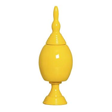 Imagem de Pote Taça Veneza M E Tampa Ceramicas Pegorin Amarelo Médio