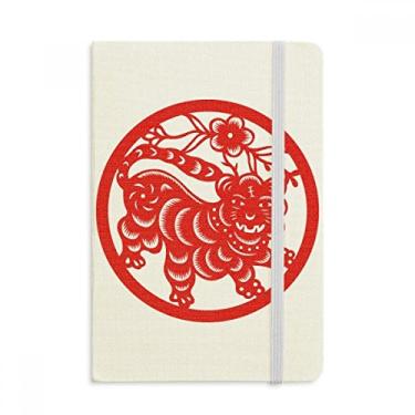Imagem de Caderno de arte do zodíaco da China com desenho de tigre cortado em papel e capa dura