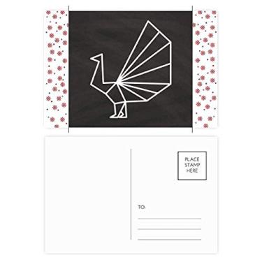 Imagem de Cartão postal abstrato origami pavão forma geométrica Natal flor celebração cartão postal cartão de bênção