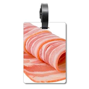 Imagem de Rolo de cordeiro com textura de carne crua para alimentos e mala, etiqueta para cartão de bagagem, etiqueta para pendurar