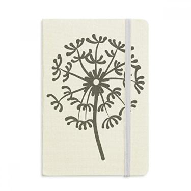 Imagem de Caderno de flores com desenho de dente-de-leão oficial de tecido capa dura diário clássico