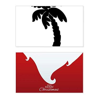 Imagem de Planta de coqueiro, desenho preto, feriado, feriado, cartão de felicitações, mensagem de Natal