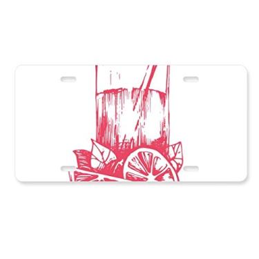 Imagem de DIYthinker Juice, Limão, Aquarela, Ilustração, Padrão, Placa de Licença, Decoração de Aço Inoxidável