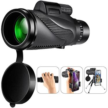 Imagem de Telescópio monocular 2021 O mais novo telescópio monocular de prisma 12x50 BAK4 para adultos, crianças, monóculos HD com suporte para smartphone, tripé, monóculo à prova d'água para observação de pássaros, acampamento, caminhadas