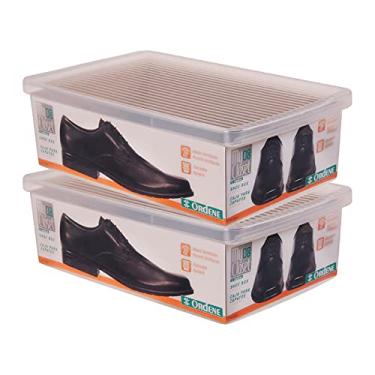 Imagem de Kit 2 Caixa Organizadora De Sapatos Grande Para Closet Transparente