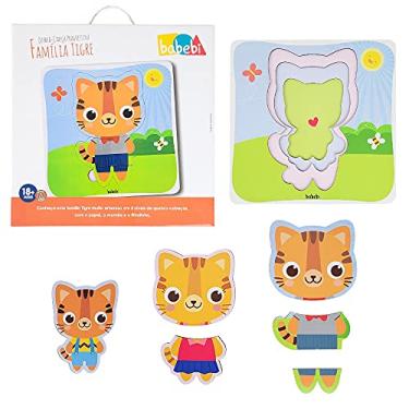Imagem de Quebra Cabeça Infantil De Madeira Progressivo Família Tigre Babebi