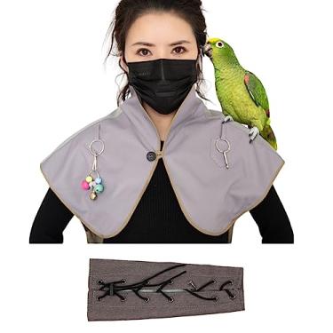 Imagem de Pet Bird – Conjunto protetor de cocô de pescoço e protetor de braço antiarranhões, almofada de ombro anti-mordida, xale de fralda para papagaio, arara, periquito, periquito, agapornis fischeri, calopsita