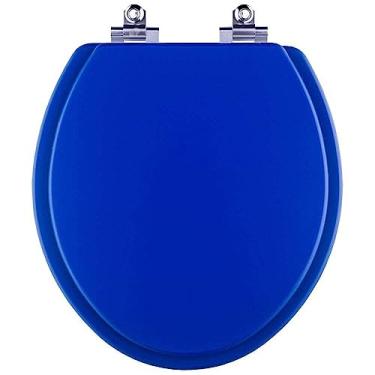 Imagem de Assento Sanitário Fechamento Lento Convencional Oval Azul Fosco