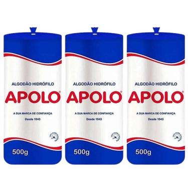 Imagem de Kit Algodão Hidrófilo Apolo Em Rolo 500G C/3