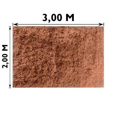 Imagem de Tapete Sala Quarto e Escritório Peludo Felpudo Shaggy Altura Pelo 40mm Caramelo Casa Dona