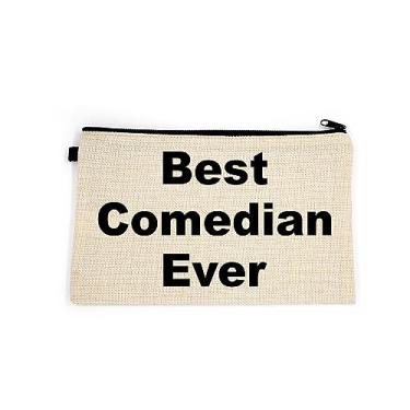Imagem de Bolsa de maquiagem comediante, presente para comediante, melhor comediante de todos os tempos, bolsa de higiene pessoal, para ela, bolsa de maquiagem para mulheres, bolsa de , Branco