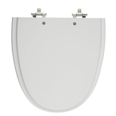 Imagem de Assento Sanitário Aloha Cinza Prata Tampa para Vaso Celite de Madeira Laqueada