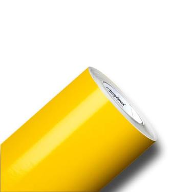 Imagem de Vinil Adesivo 3 metros x 50cm Amarelo A Prova D'água Para Envelopamento de Geladeira Móveis