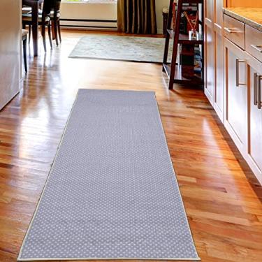 Imagem de Lunarable Tapete decorativo de bolinhas, estilo antigo de bolinhas como pequenas luas modernas, com tema datado, mas novo, tapete de qualidade para quarto, dormitório e sala de estar, 5 x 18 cm, branco lilás