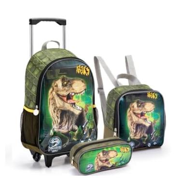 Imagem de Kit Mochila Infantil de Rodinhas Seanite Dino 16"