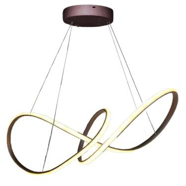 Imagem de Lustre Arco Infinito Luminaria Aneis 3 Em 1 Led 49w Pendente Quarto Sala De Jantar Rece...