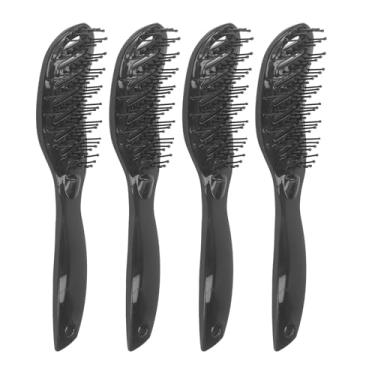 Imagem de Pente de Cabelo Masculino Com Costela, Pacote Com 4, 9 Fileiras, Viagem Portátil (Preto)