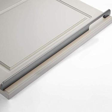 Imagem de Maçaneta de porta de guarda-roupa de liga de alumínio alongada, puxadores de armário de cozinha para móveis, para mesa de cabeceira, armário de sapatos/TV, puxadores de gaveta de banheiro de cômoda,